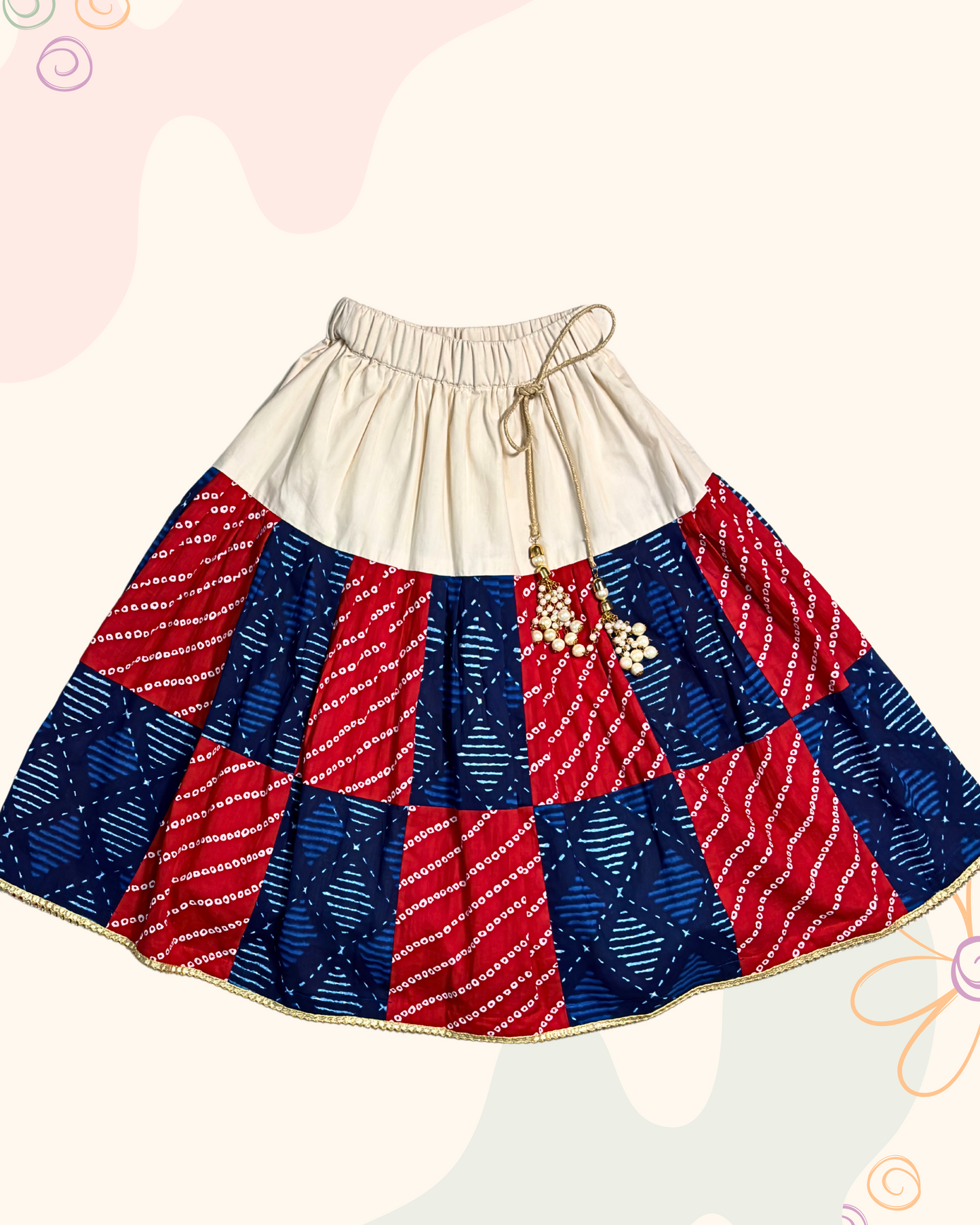 The Multi Bandhani Cotton Lehenga Set