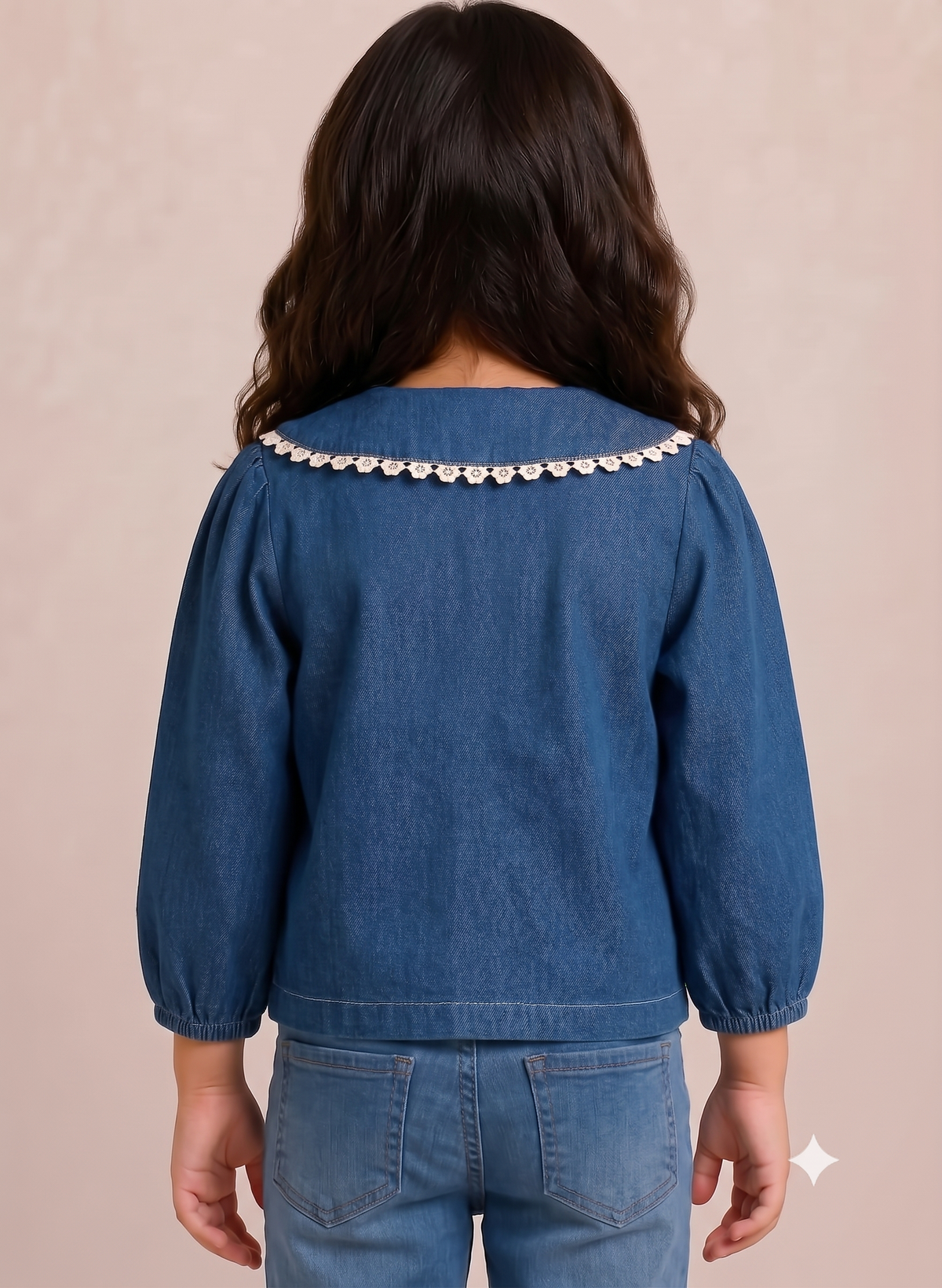 Denim Top With Heart Detailing