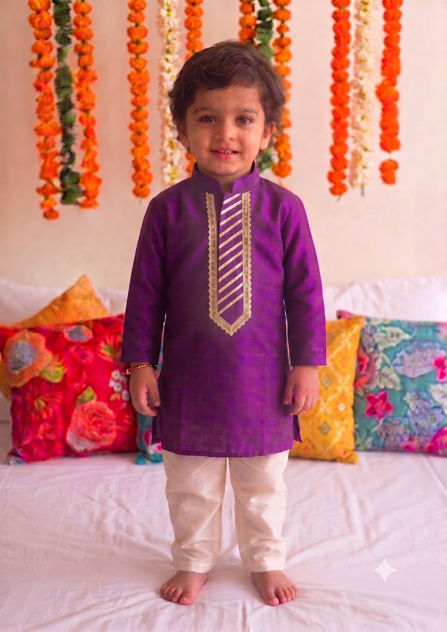 Purple Kurta Pyjama Set