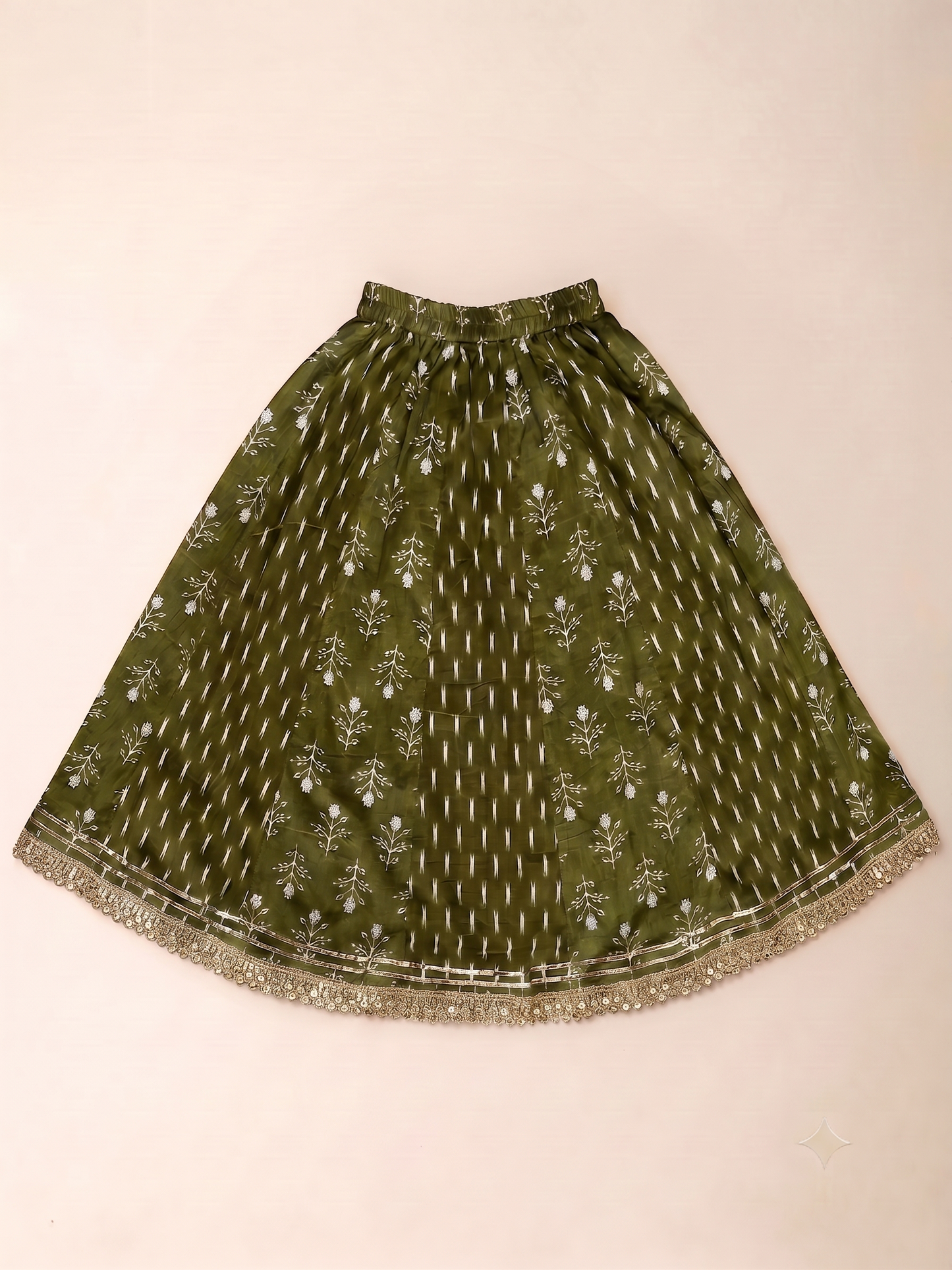 Mehendi multi print lehenga set of three