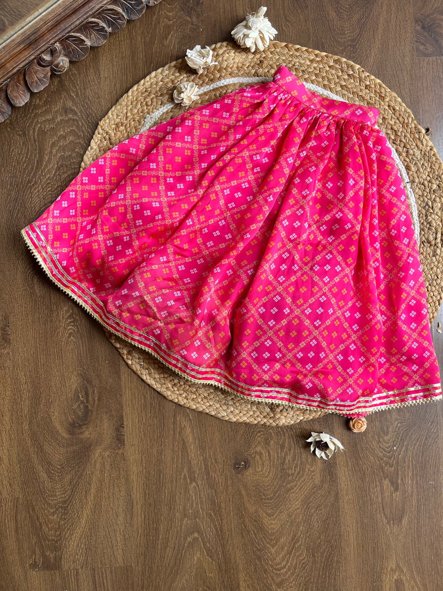 The Pink Bandhej Lehenga Set