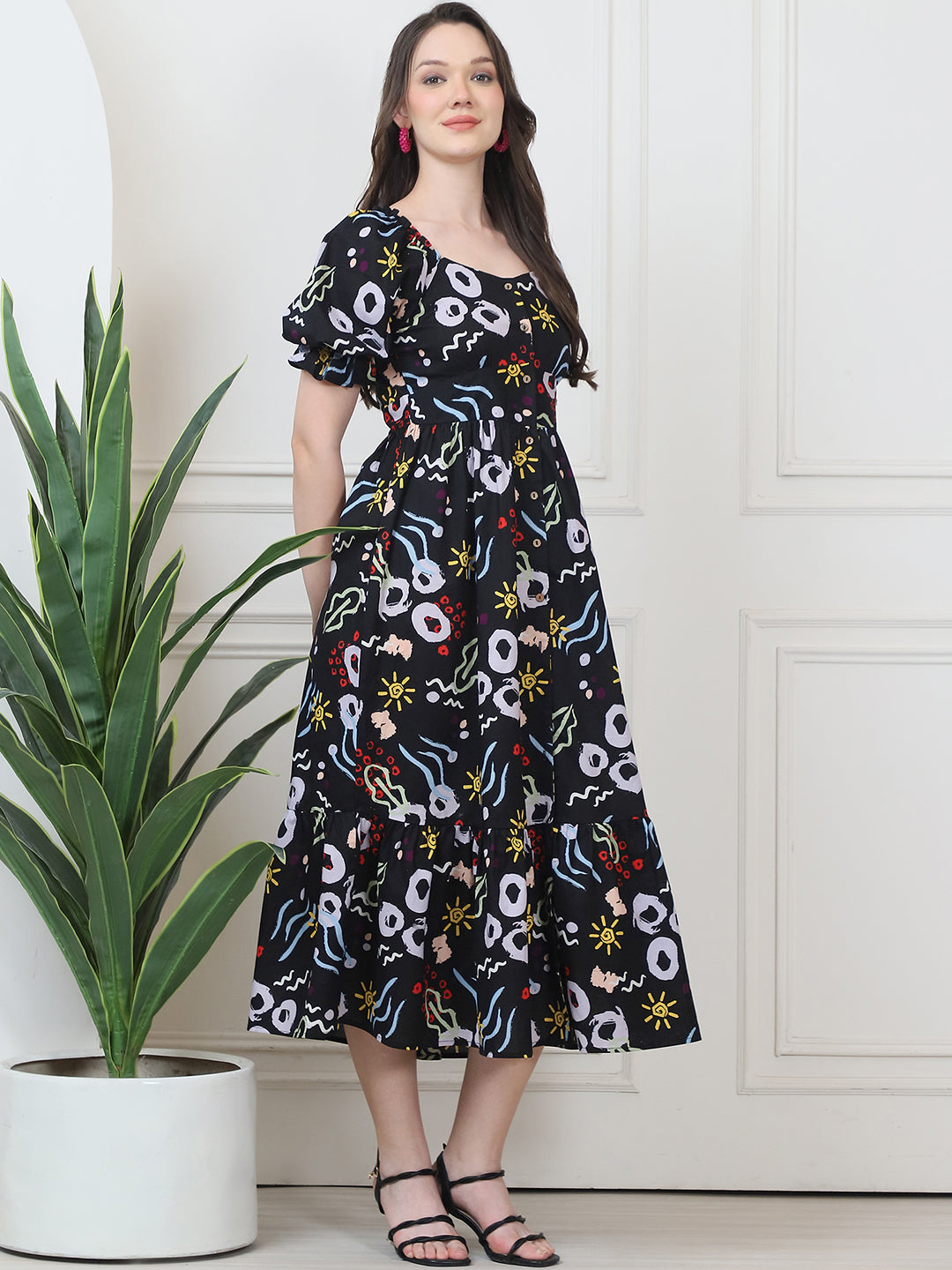The Abstract print dress