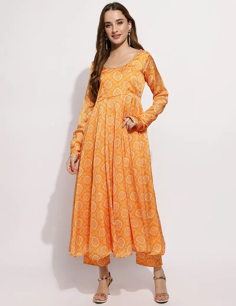 The Zohra anarkali set-Yellow