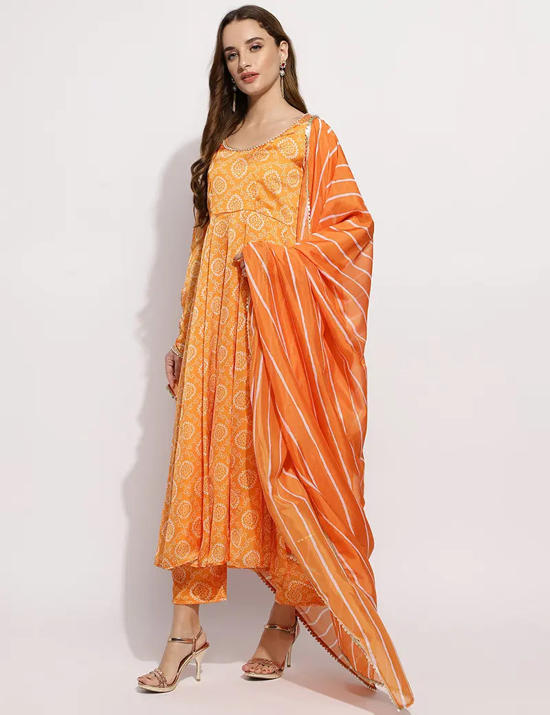The Zohra anarkali set-Yellow