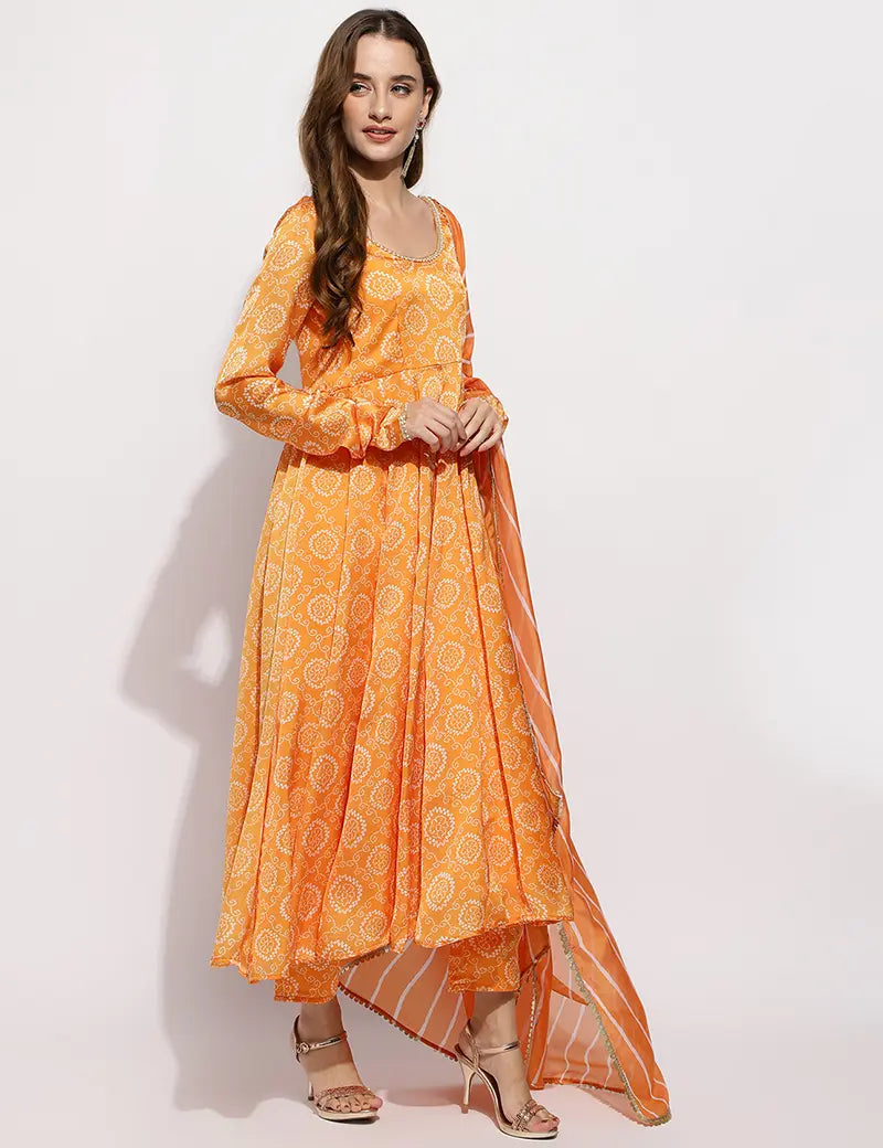 The Zohra anarkali set-Yellow