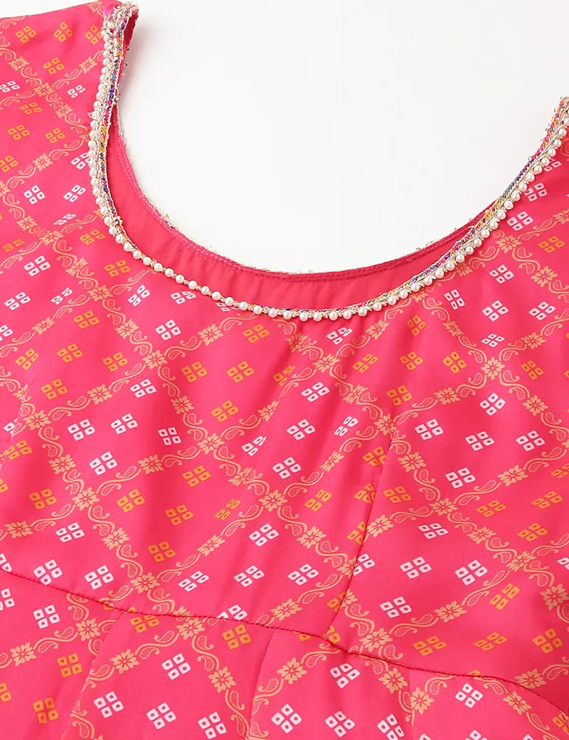 The Zohra anarkali set-Pink