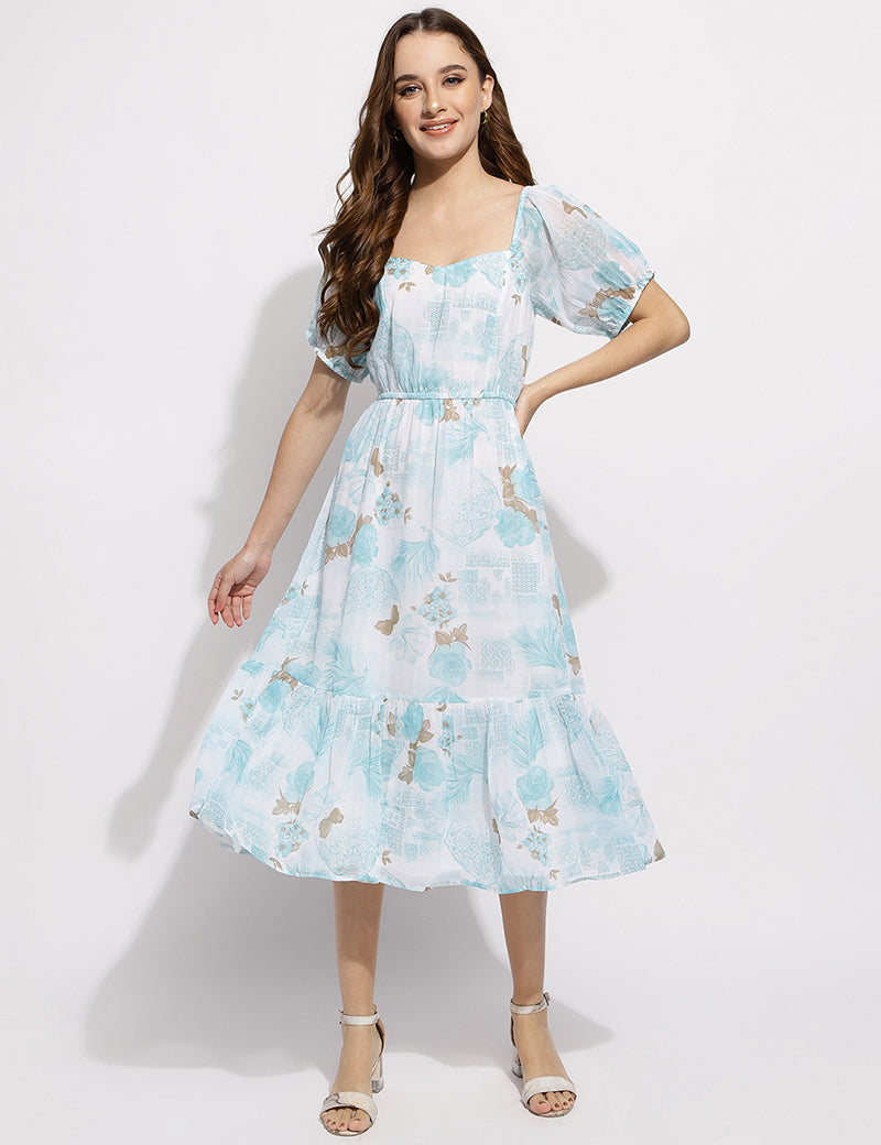 The Flower me pretty dress- Blue