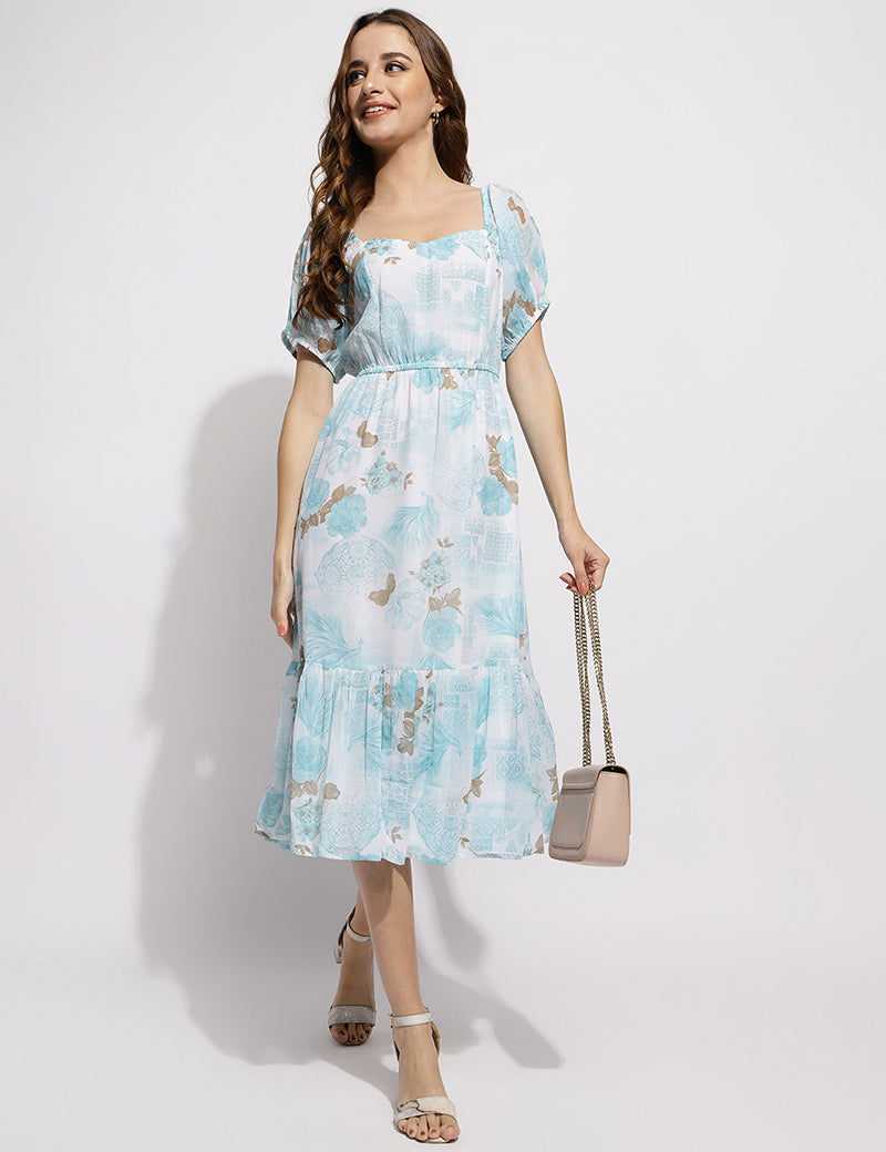 The Flower me pretty dress- Blue