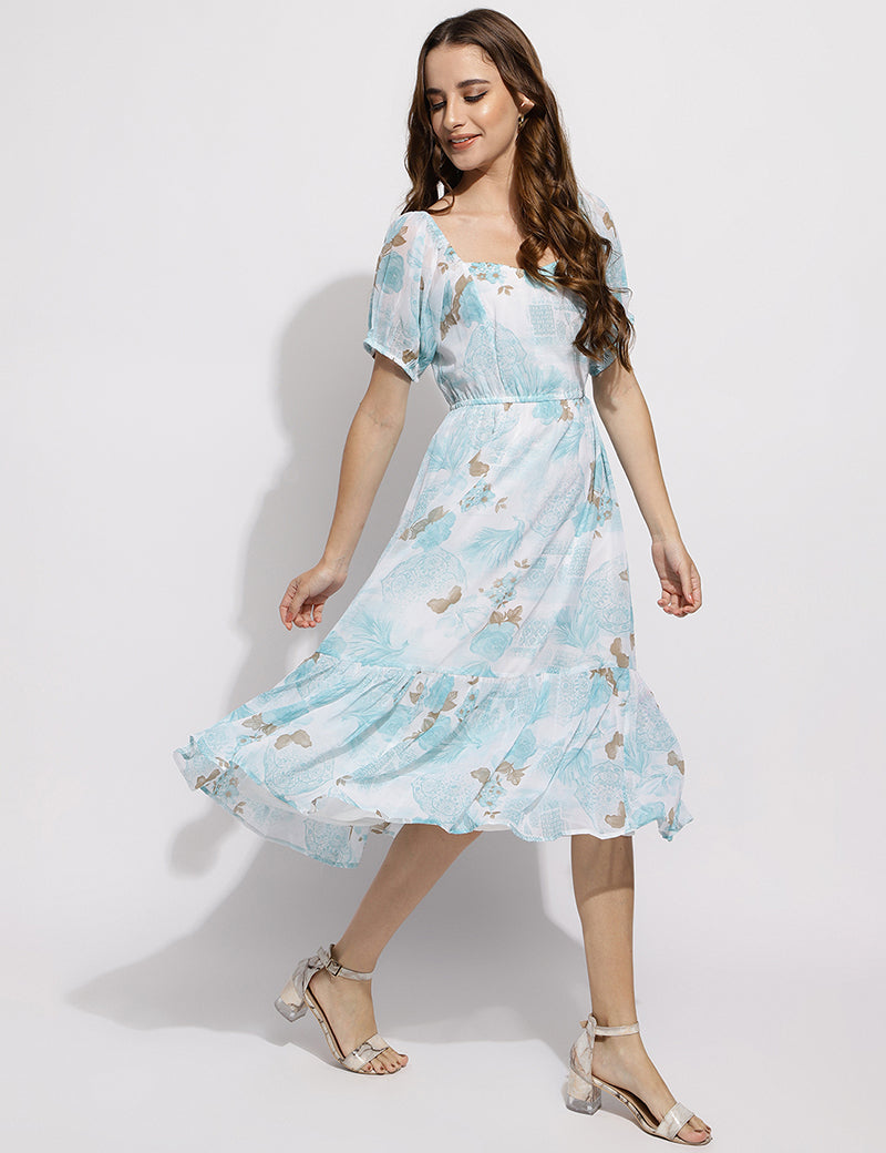 The Flower me pretty dress- Blue