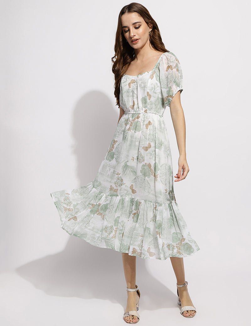 The Flower me pretty dress- Green