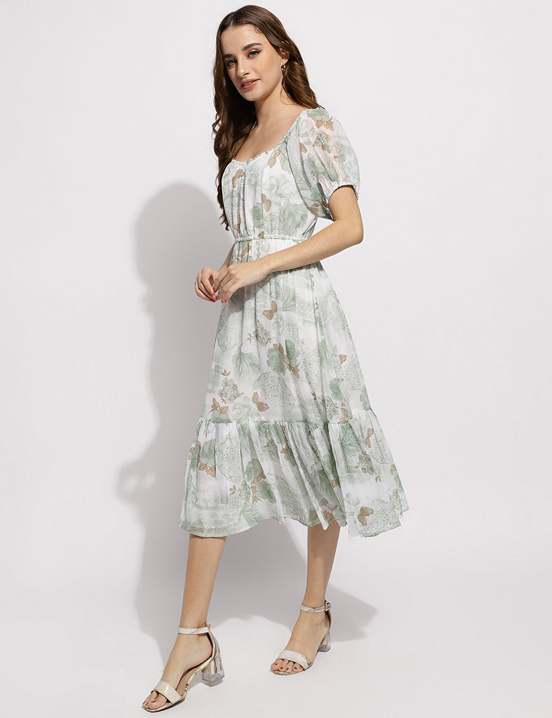 The Flower me pretty dress- Green