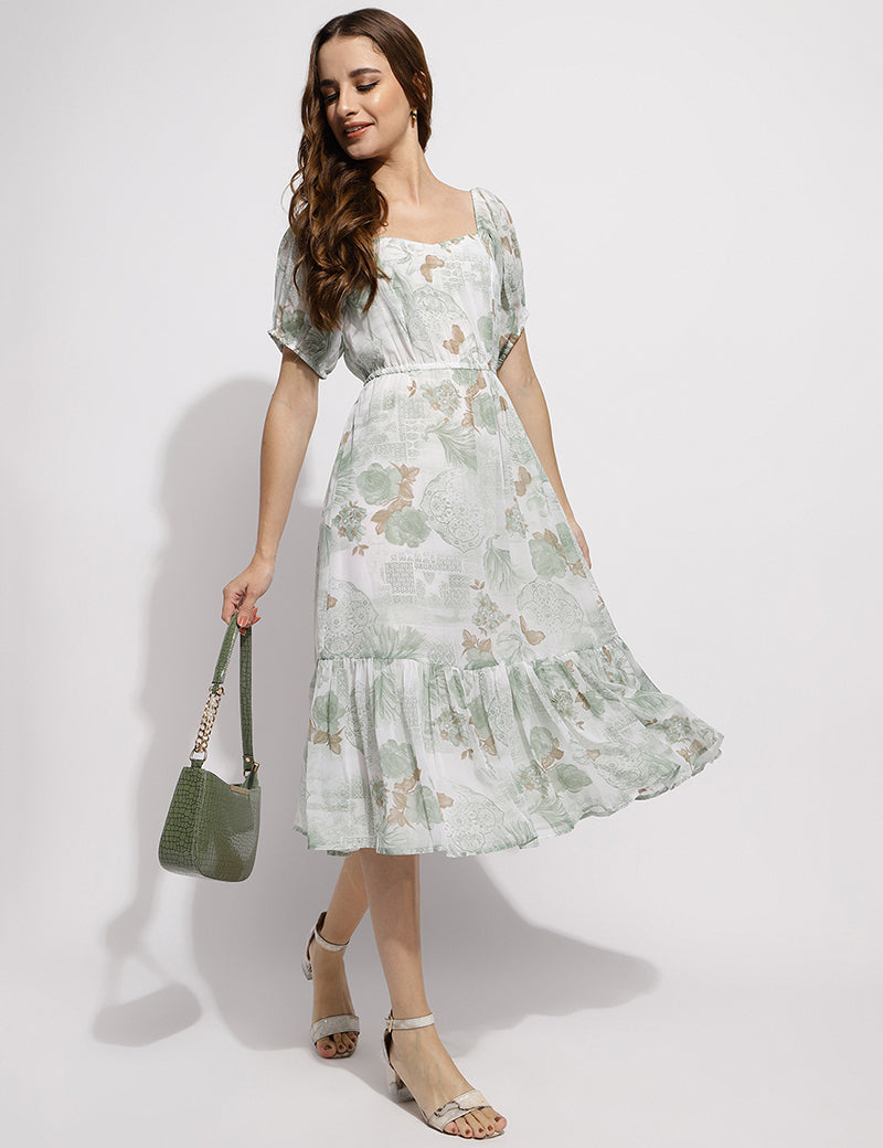 The Flower me pretty dress- Green