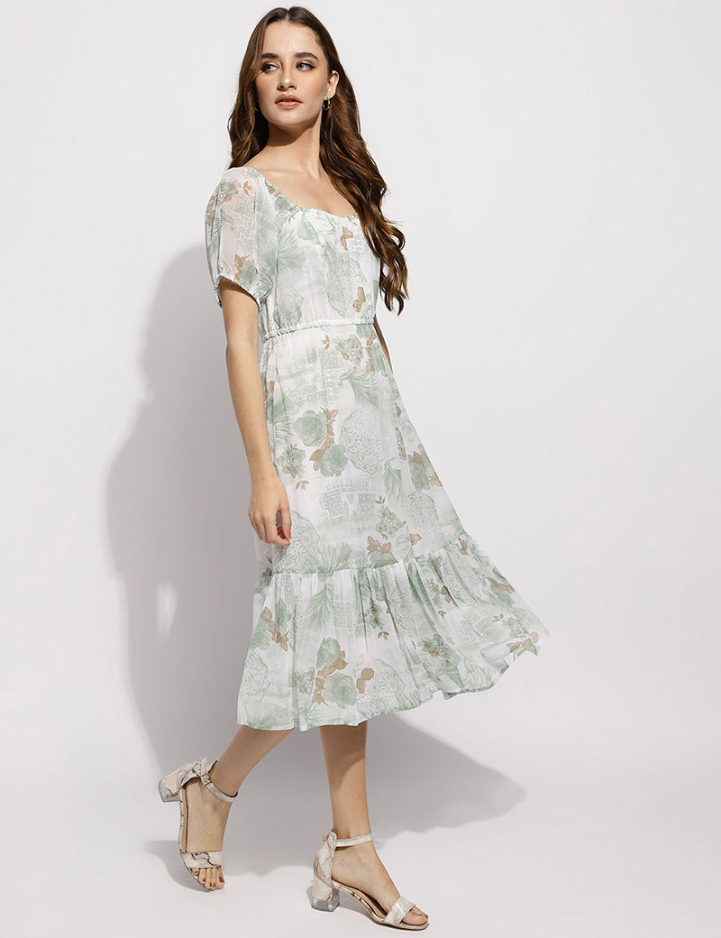 The Flower me pretty dress- Green