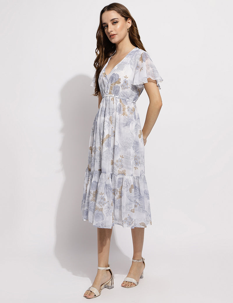 The Flower me pretty dress- Grey