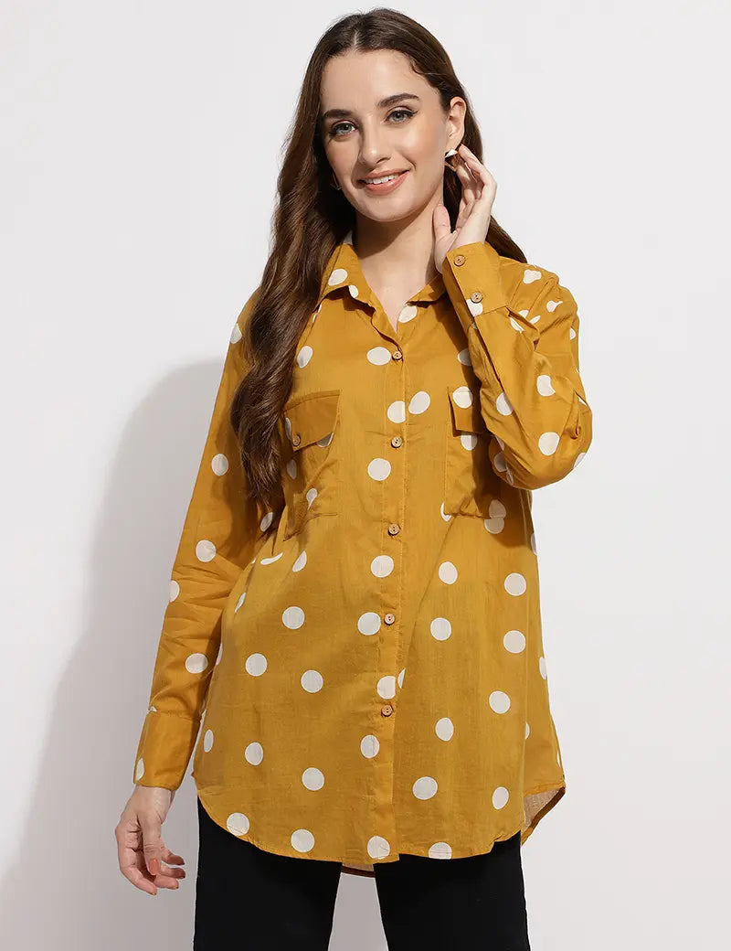 The polka shirt- Mustard