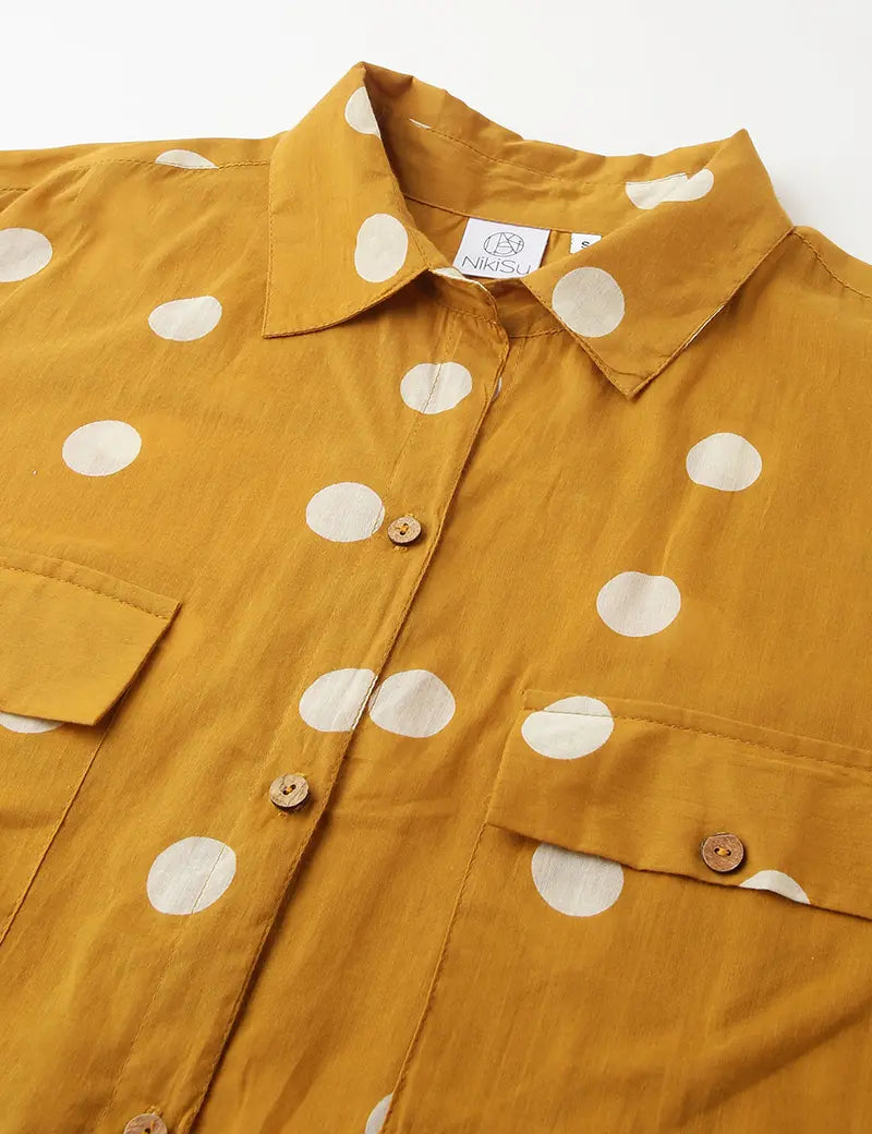 The polka shirt- Mustard