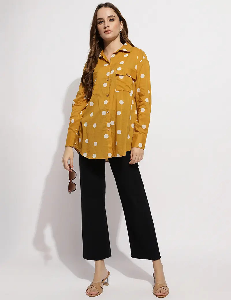 The polka shirt- Mustard