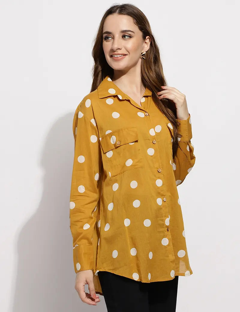 The polka shirt- Mustard