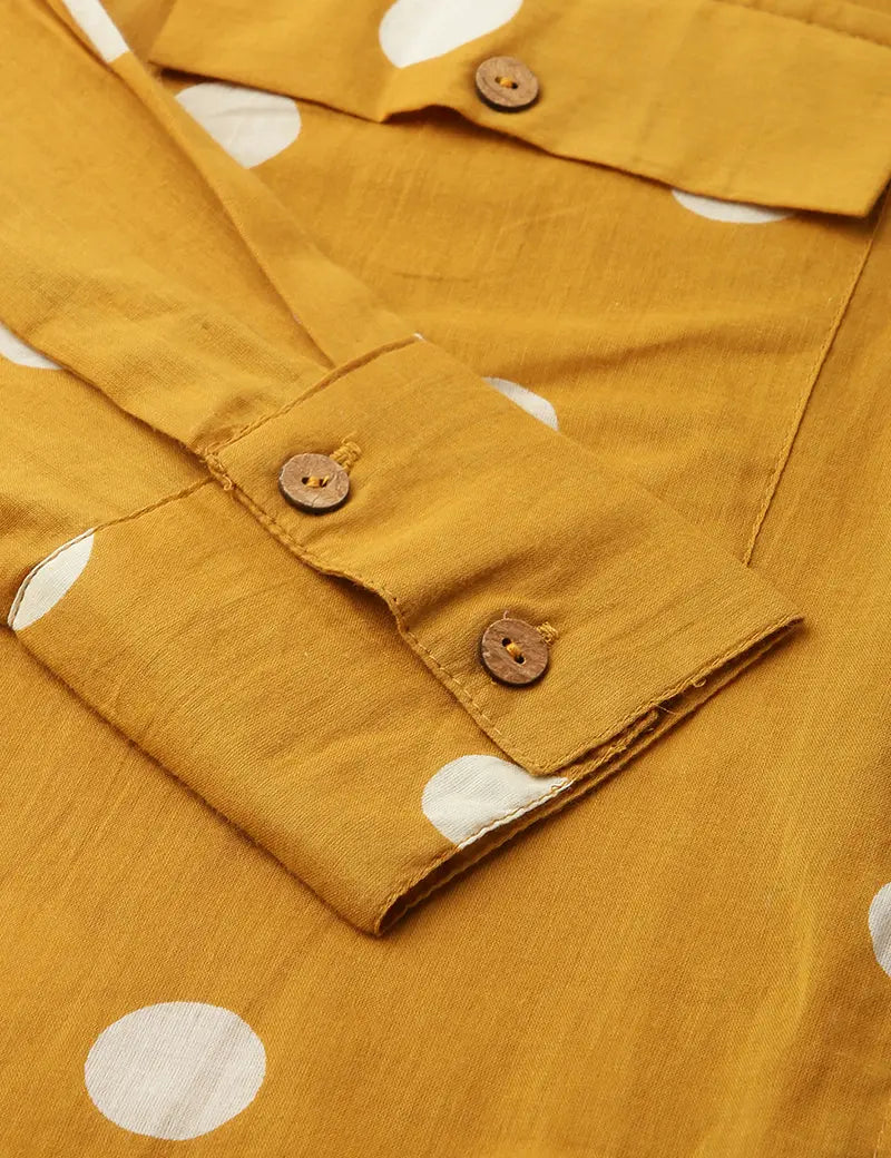 The polka shirt- Mustard