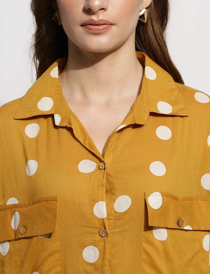 The polka shirt- Mustard