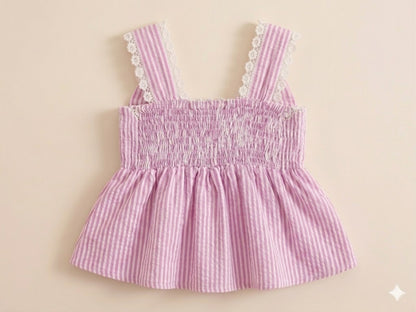 Striped Co-ord Set-Pink
