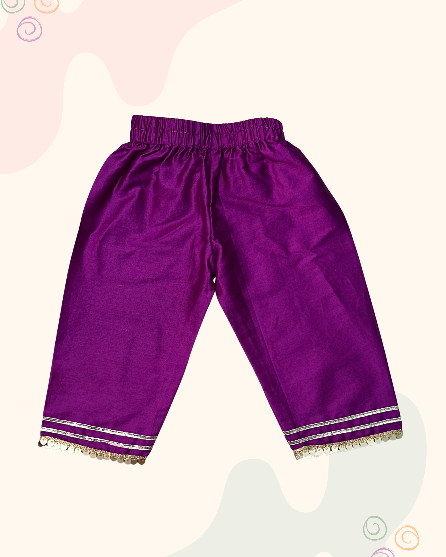 Bandhani print Angrakha Kurta Set-Purple