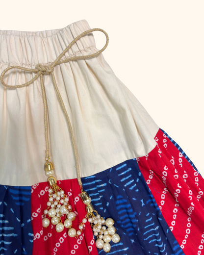 The Multi Bandhani Cotton Lehenga Set
