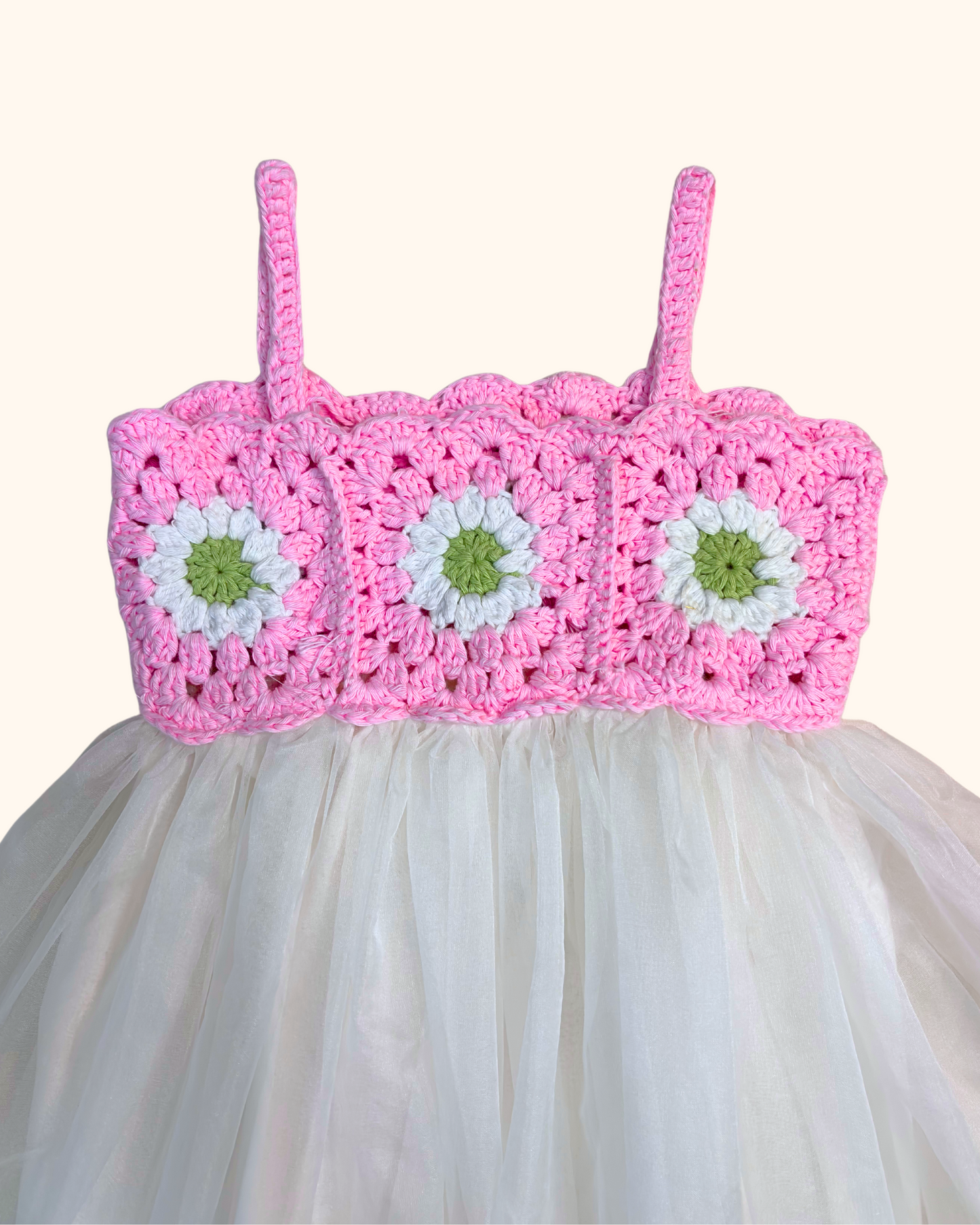 The Crochet Frock-Pink