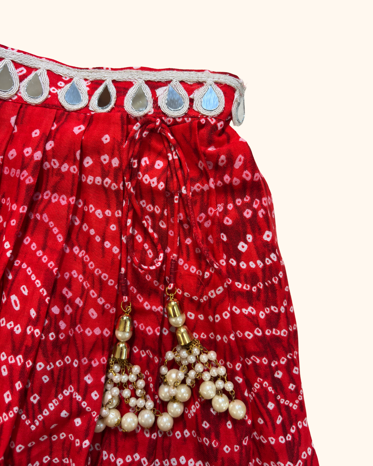 The Crochet top and Bandhani lehenga set