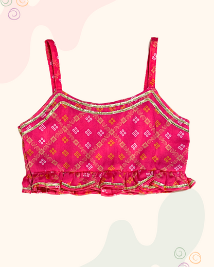 The Pink Bandhej Lehenga Set