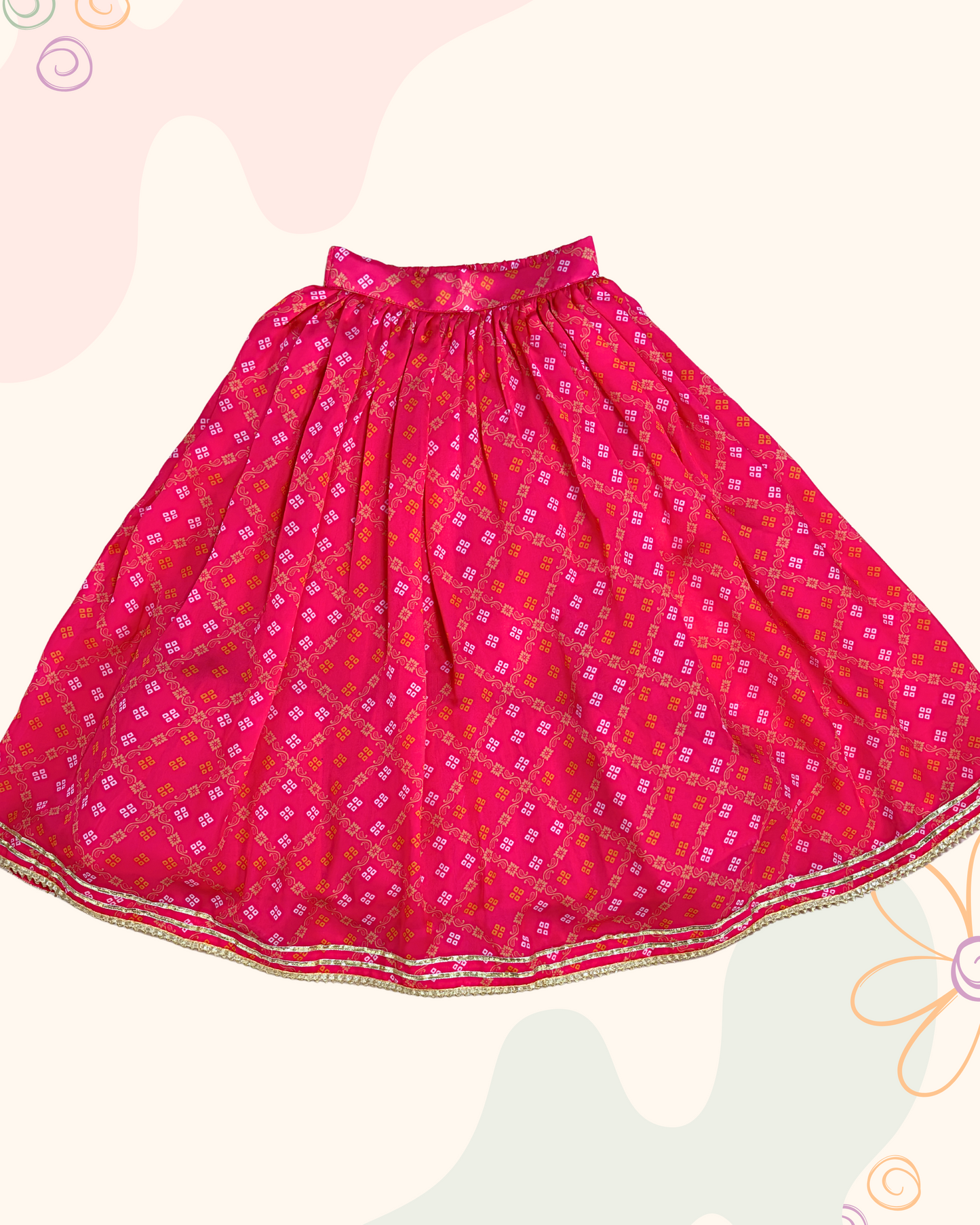 The Pink Bandhej Lehenga Set