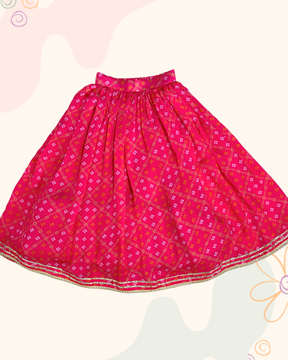 The Pink Bandhej Lehenga Set
