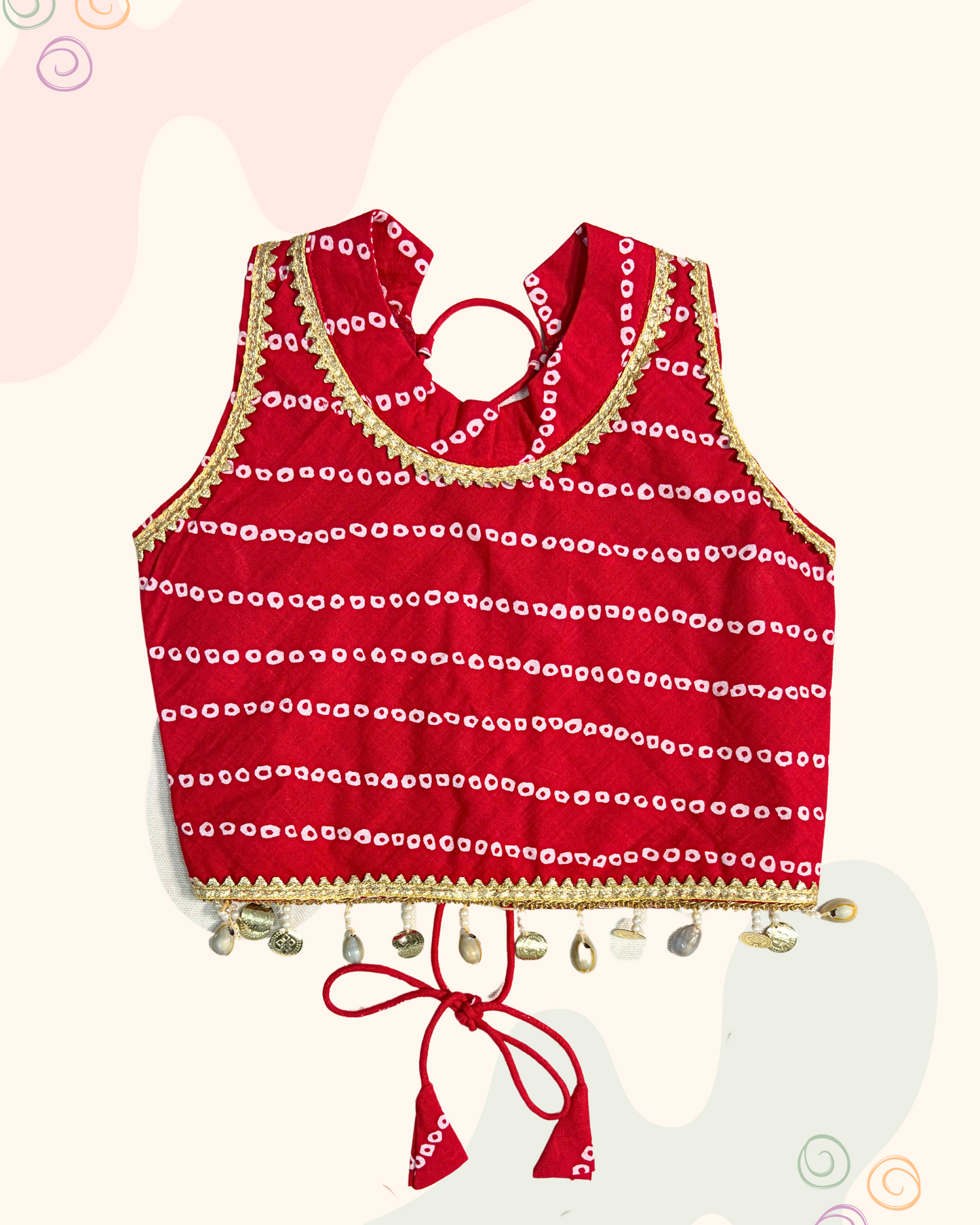 The Cotton Bandhani Multicolour Lehenga Set