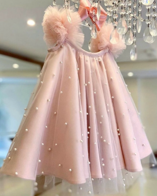 The Pearl Princess Frock-Pink