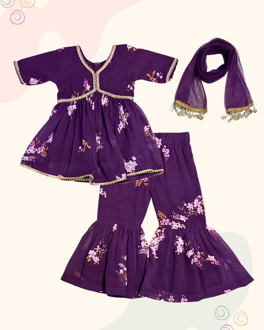 The Purple sharara set