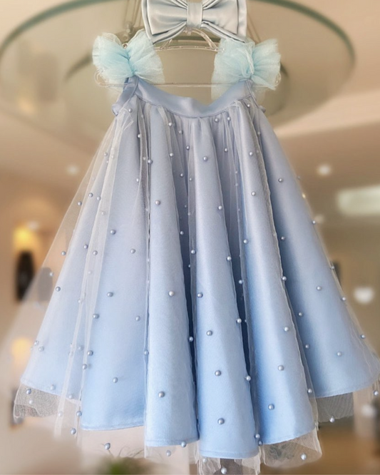 The Pearl Princess Frock- Blue
