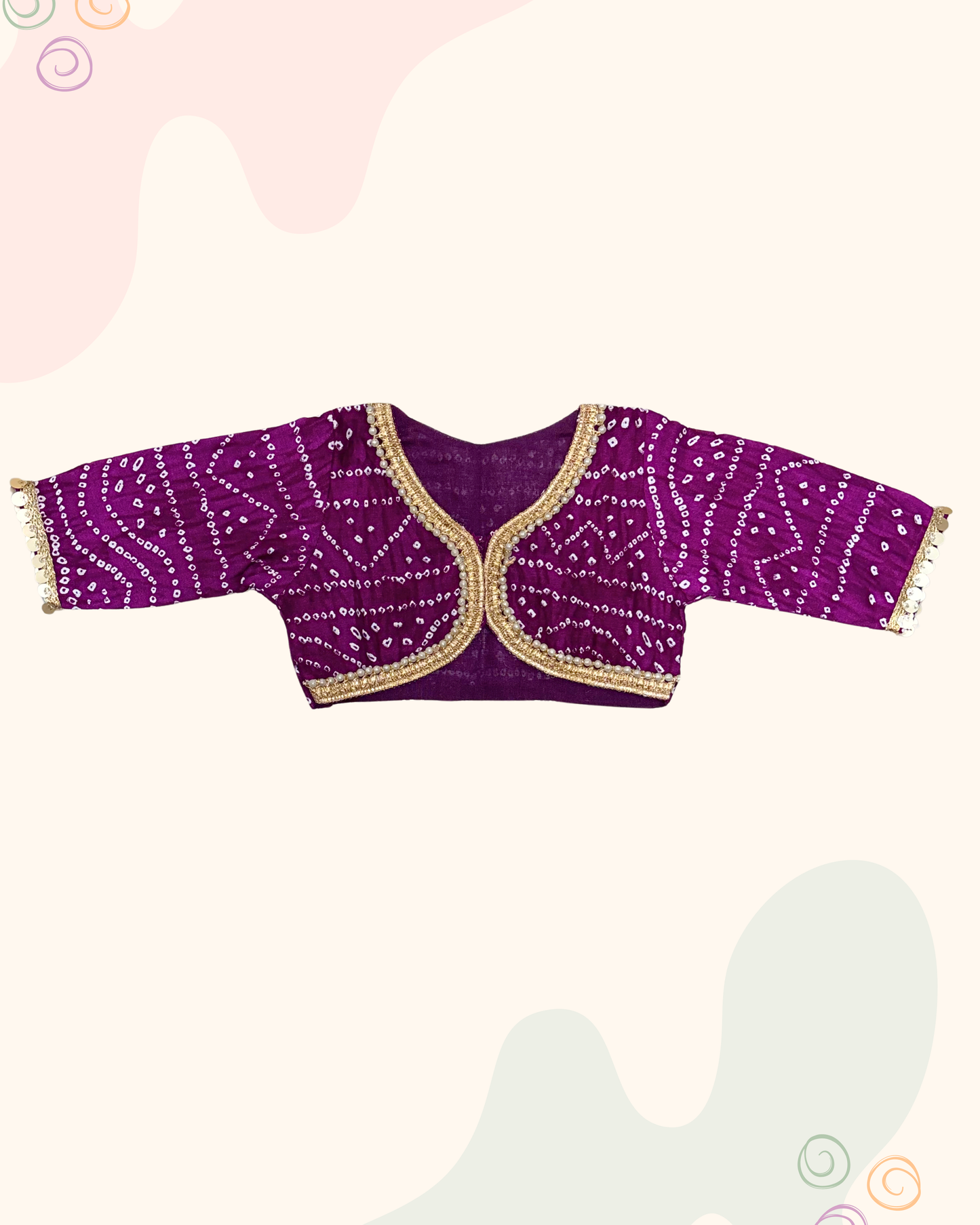 The Bandhani Multicolour Lehenga Set- Full sleeves