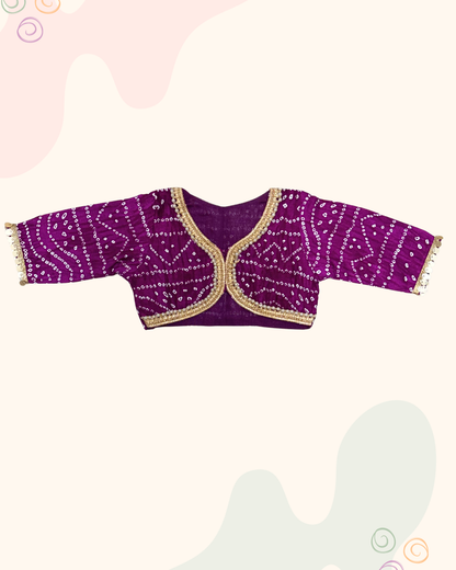 The Bandhani Multicolour Lehenga Set- Full sleeves