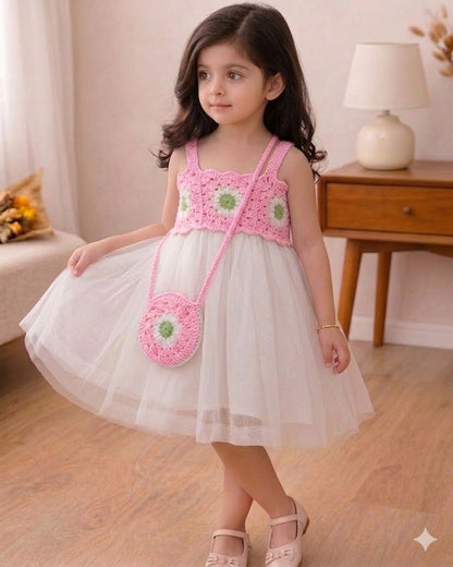 The Crochet Frock-Pink