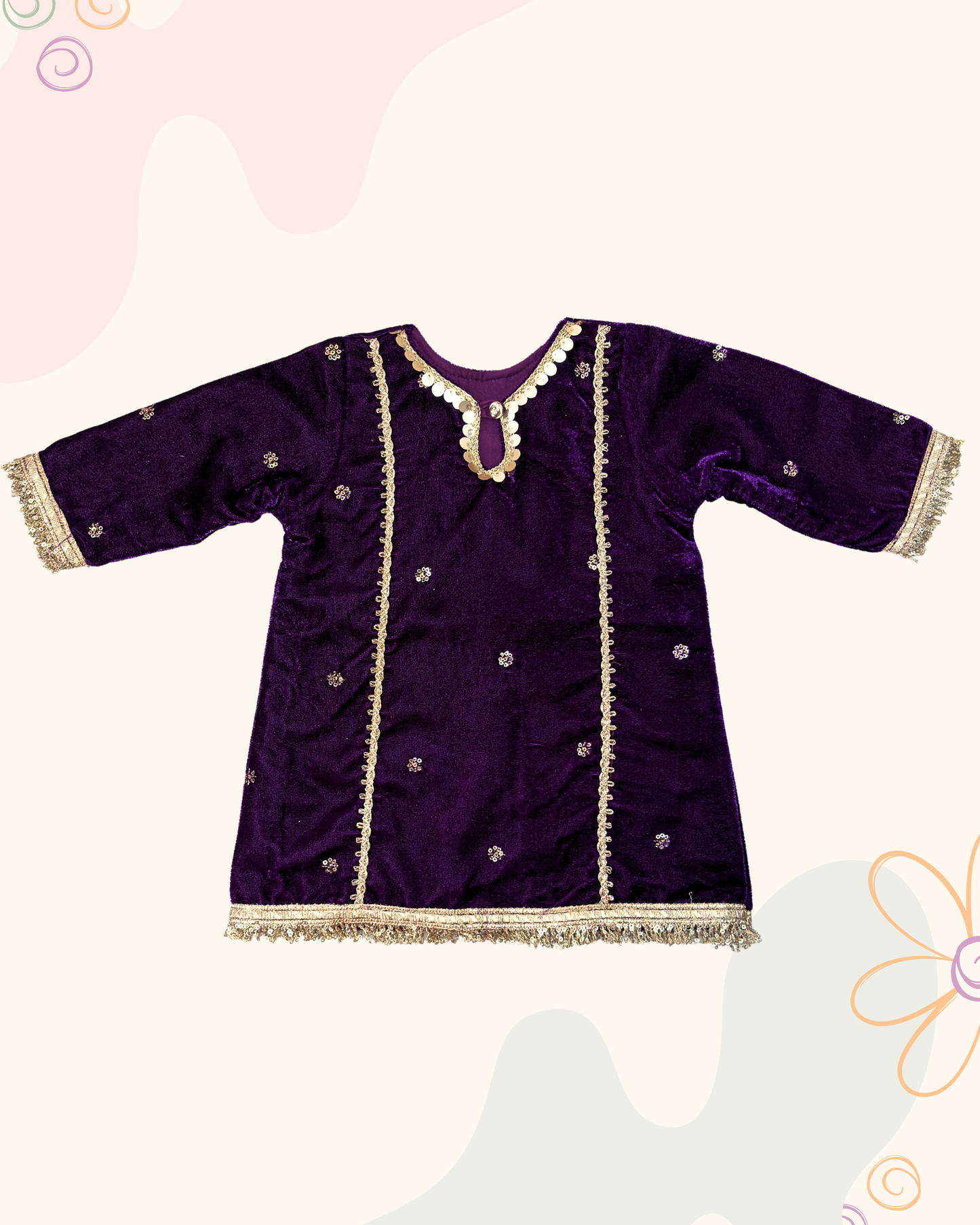 Velvet Kurta Set