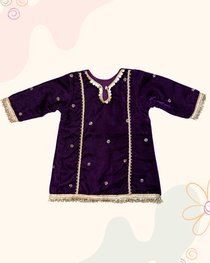 Velvet Kurta Set