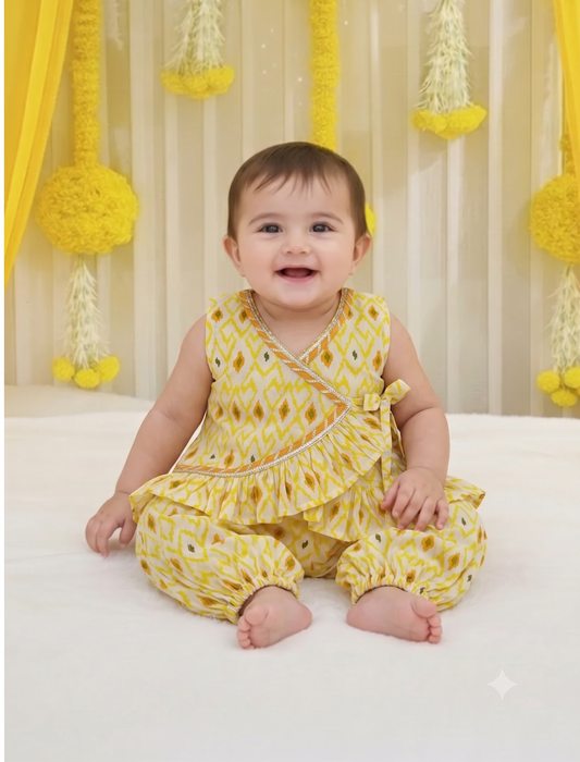 Ikat Cotton Jhabla Set