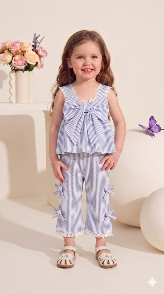 Striped Co-ord Set-Blue