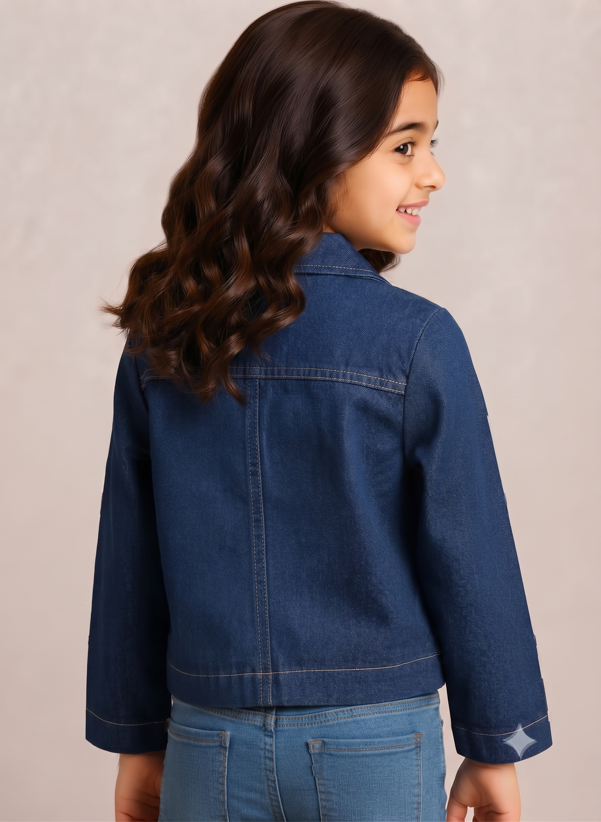 Denim Jacket With Heart Detailing