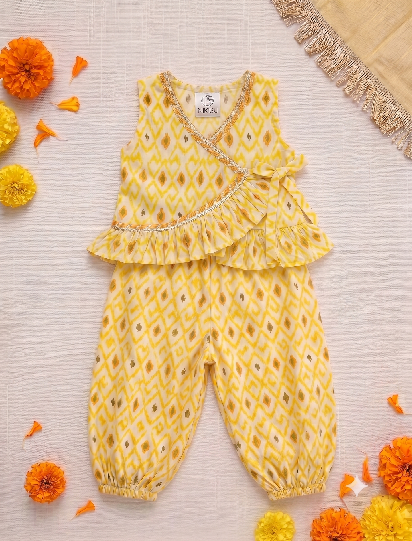 Ikat Cotton Jhabla Set
