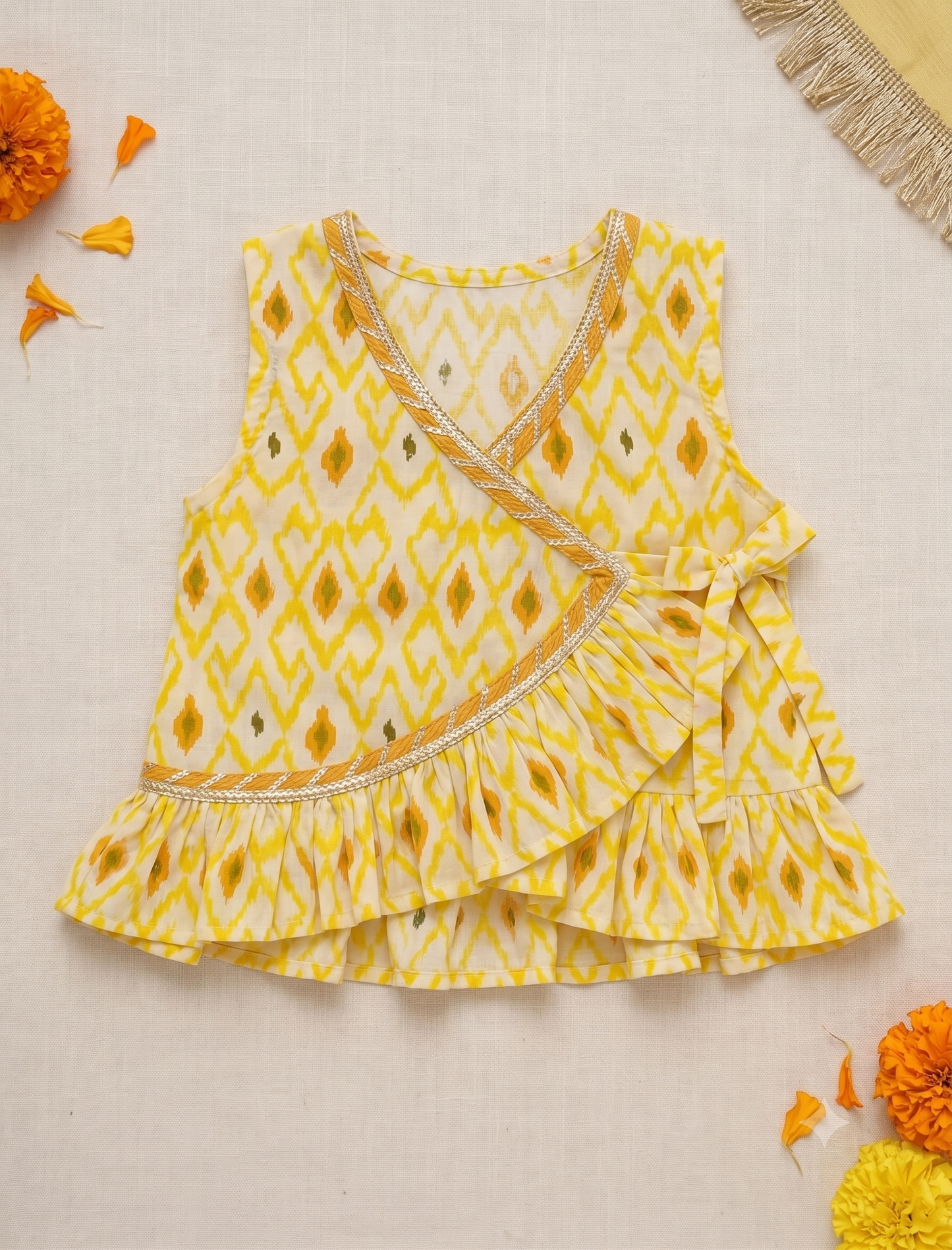 Ikat Cotton Jhabla Set