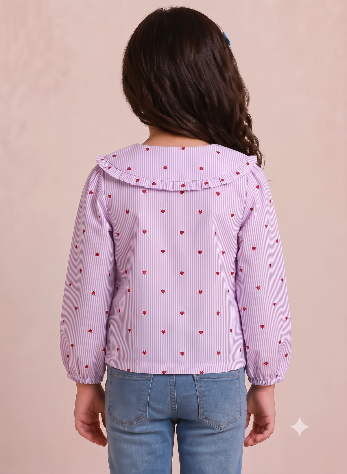 Peter Pan Collar Cotton Top-Pink