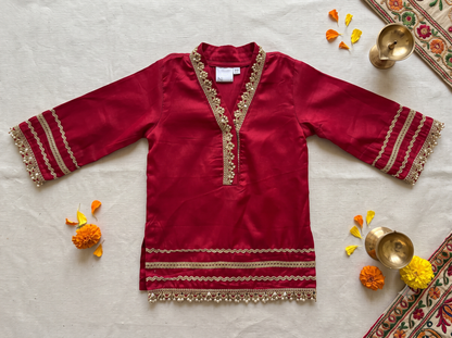 Maroon Sharara Set Of Three