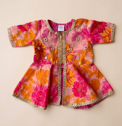 Floral Pepulm Kurta and palazzo set
