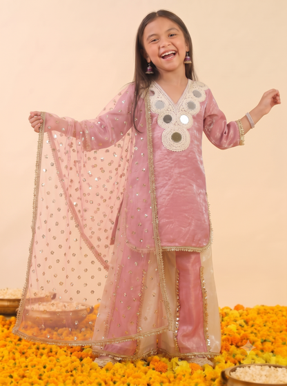 Pink & Cream Sharara Set of Three